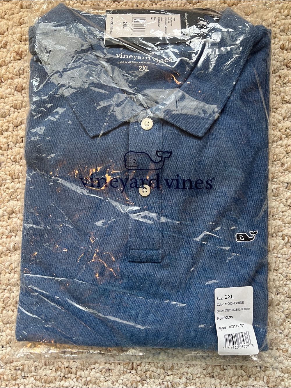 Vineyard Vines Moonshine Blue Polo Shirt - 2XL